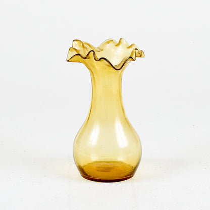 Vaso in vetro soffiato giallo inizio XX secolo
