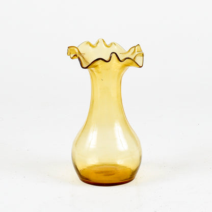 Vaso in vetro soffiato giallo inizio XX secolo