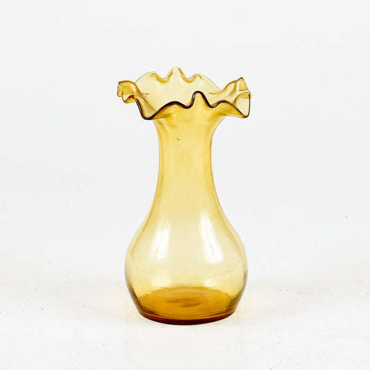 Vaso in vetro soffiato giallo inizio XX secolo