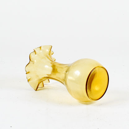 Vaso in vetro soffiato giallo inizio XX secolo