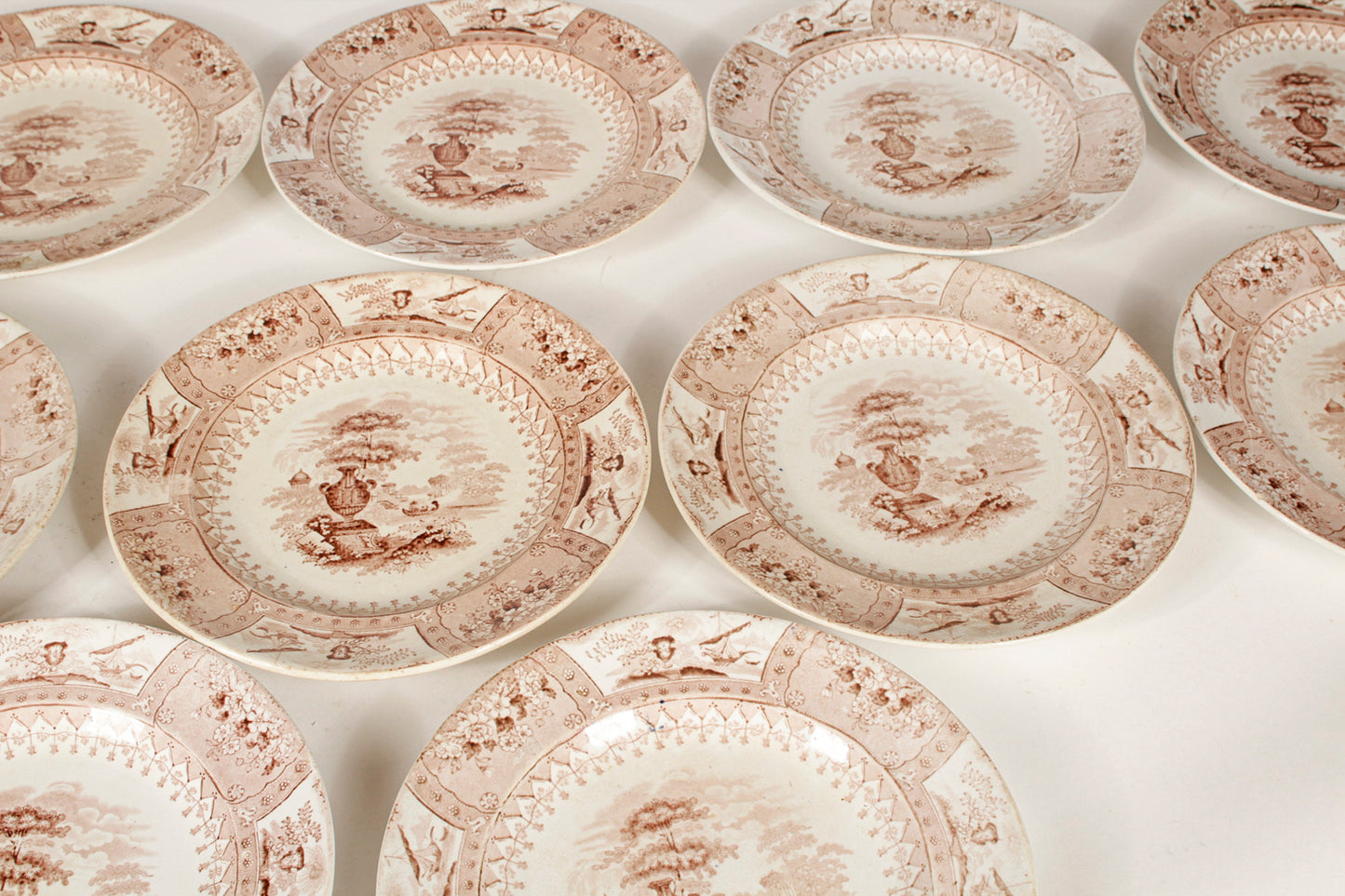 Servizio  di piatti  piani 22 pezzi ceramica marcata Canova Stone Ware by Thomas Mayer Staffordshire 1830