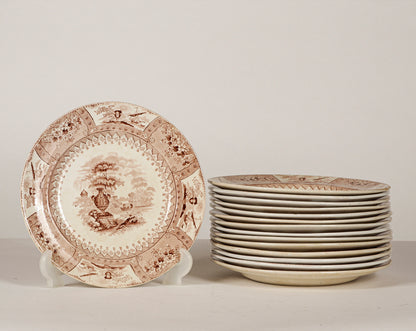 Servizio  di piatti  piani 22 pezzi ceramica marcata Canova Stone Ware by Thomas Mayer Staffordshire 1830