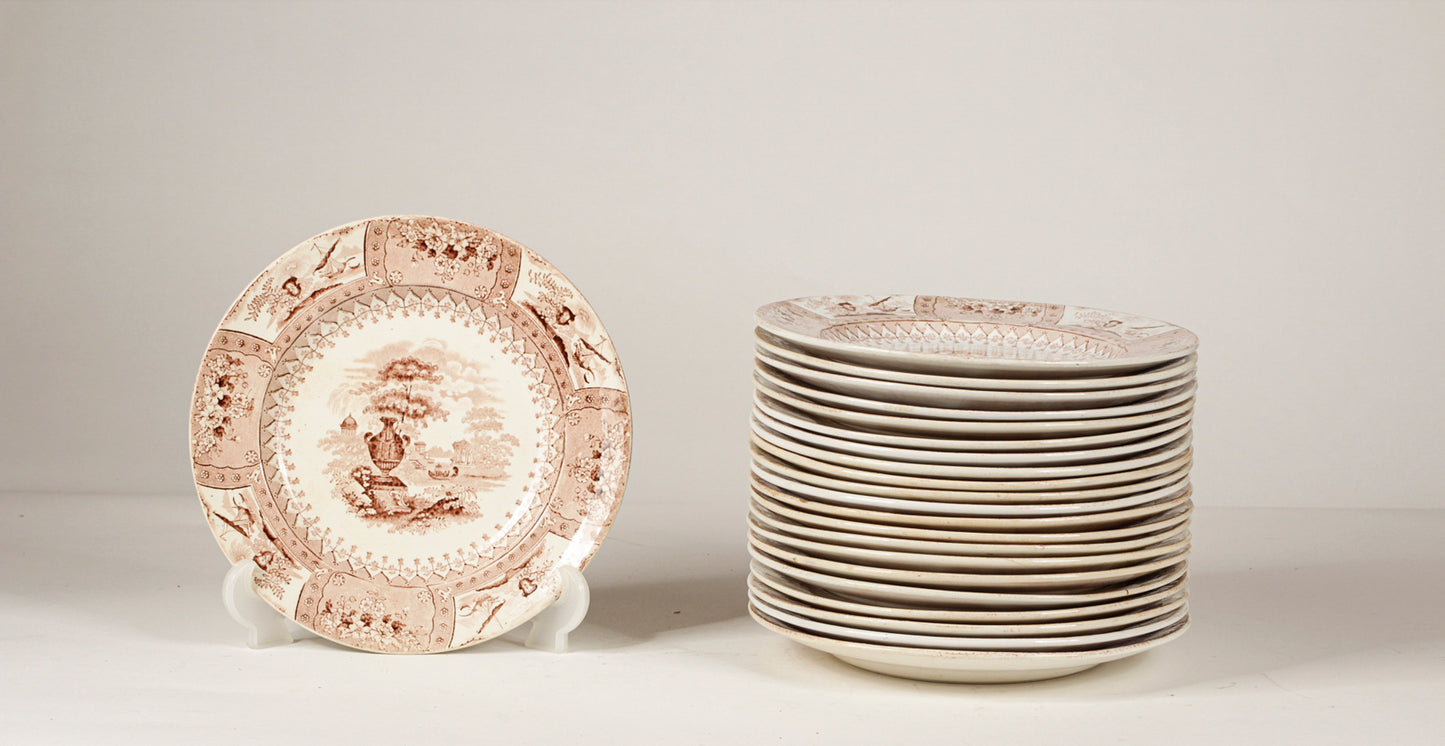 Servizio  di piatti  piani 22 pezzi ceramica marcata Canova Stone Ware by Thomas Mayer Staffordshire 1830
