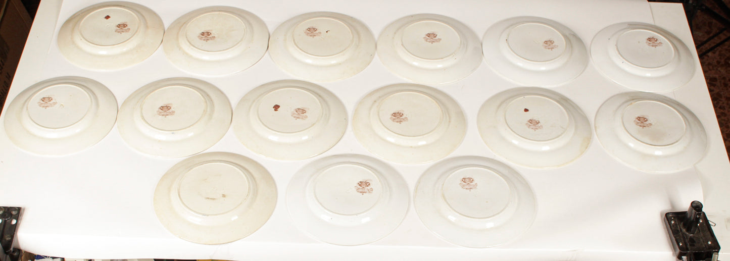 Servizio  di piatti  piani 22 pezzi ceramica marcata Canova Stone Ware by Thomas Mayer Staffordshire 1830