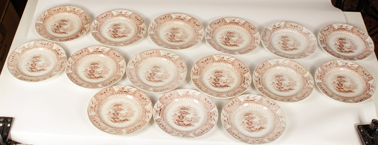 Servizio  di piatti  piani 22 pezzi ceramica marcata Canova Stone Ware by Thomas Mayer Staffordshire 1830