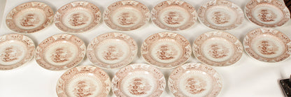 Servizio  di piatti  piani 22 pezzi ceramica marcata Canova Stone Ware by Thomas Mayer Staffordshire 1830