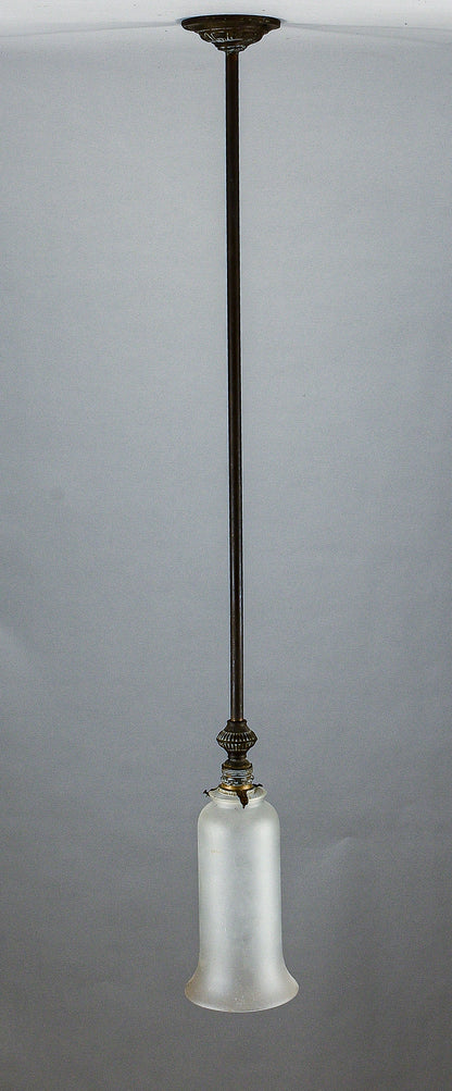 Lampadario da soffitto ottone e vetro satinato Italia epoca 1930