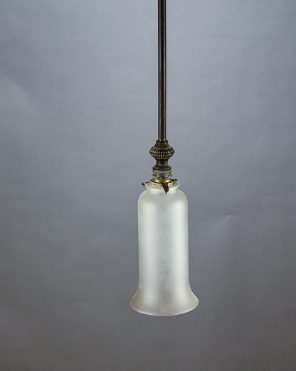 Lampadario da soffitto ottone e vetro satinato Italia epoca 1930
