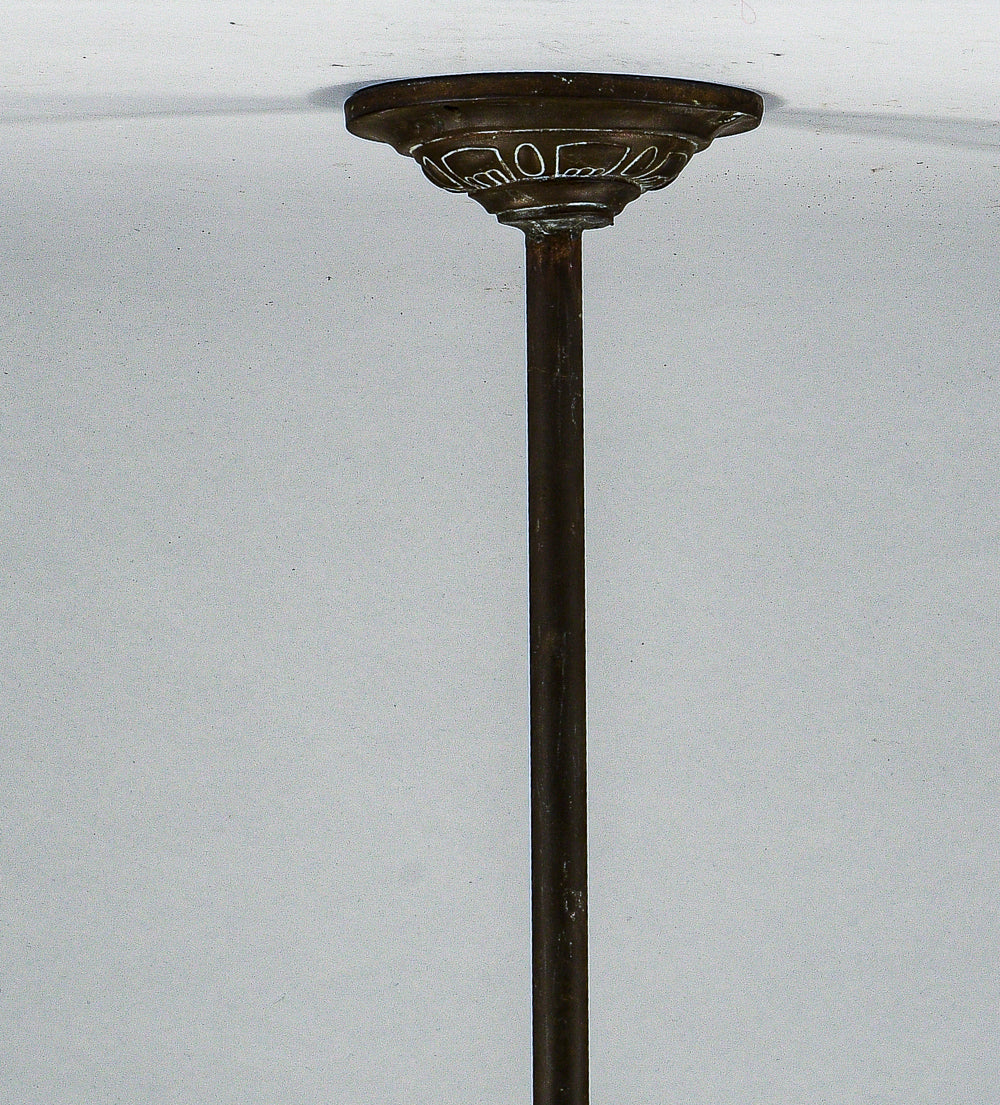 Lampadario da soffitto ottone e vetro satinato Italia epoca 1930