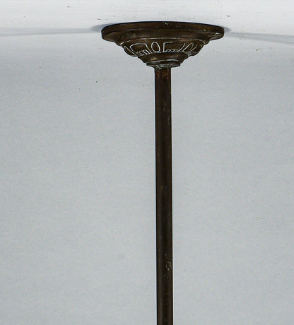 Lampadario da soffitto ottone e vetro satinato Italia epoca 1930