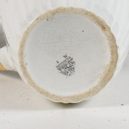 brocca in ceramica con decori oro e blu marcata S.C. Richard