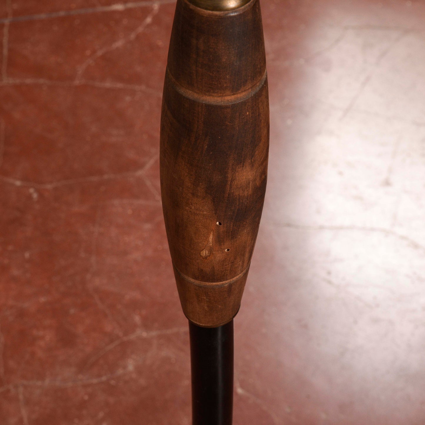 Lampada piantana da terra art deco stile Stilnovo paralume in carta pergamena con imbarcazioni dipinte