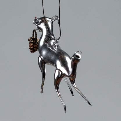 Pallina Di Natale Cane Con Cestino Levriero Germania Liberty
