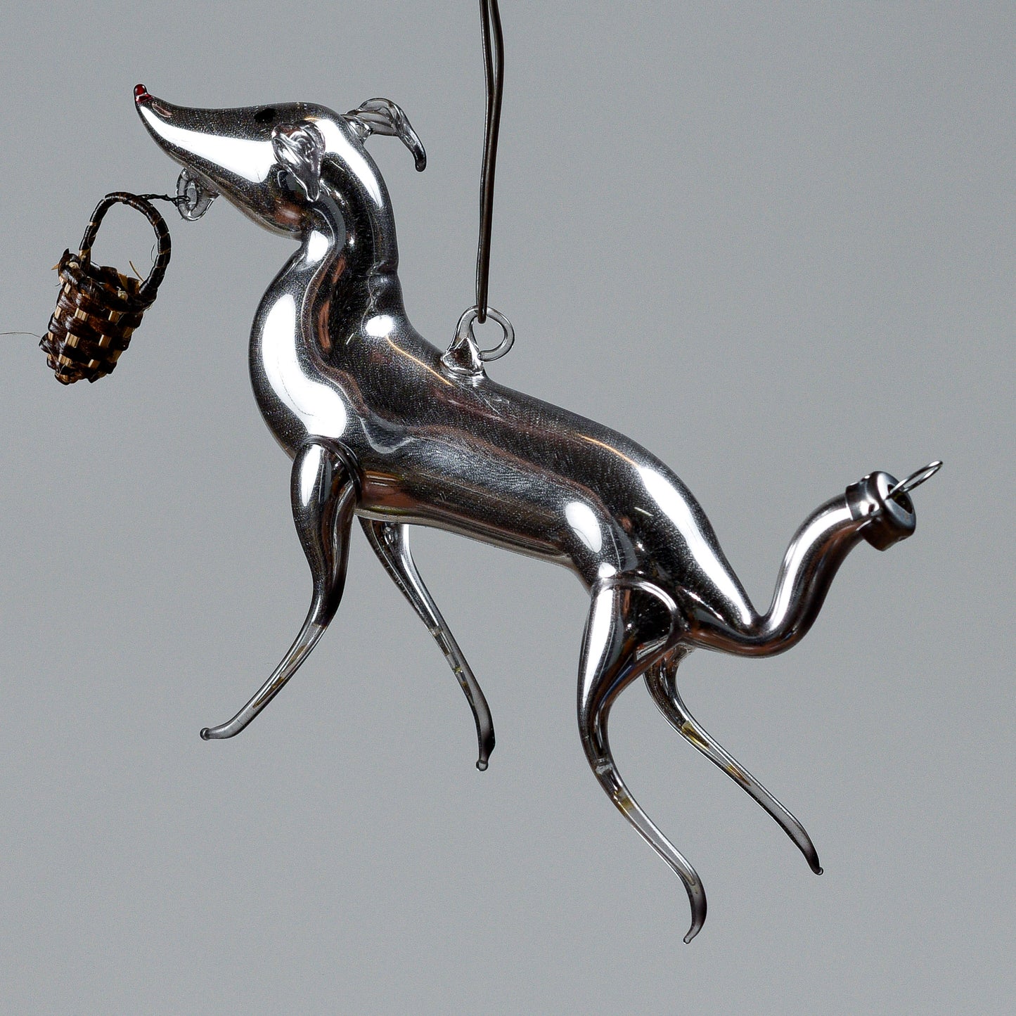 Pallina Di Natale Cane Con Cestino Levriero Germania Liberty