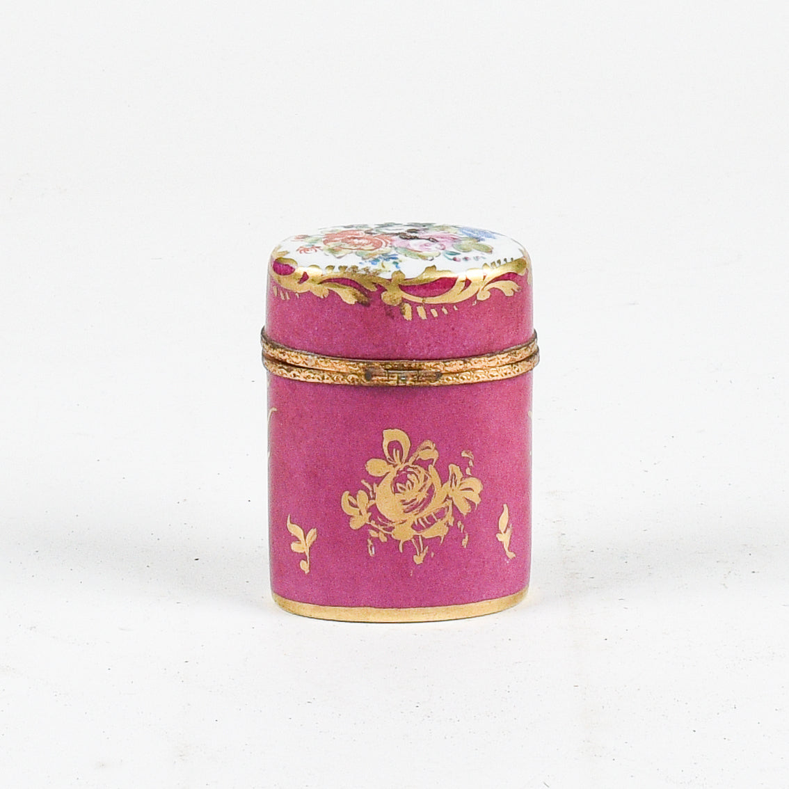 Scatolino Limoges Francia decorata a mano in porcellana inizio XX secolo