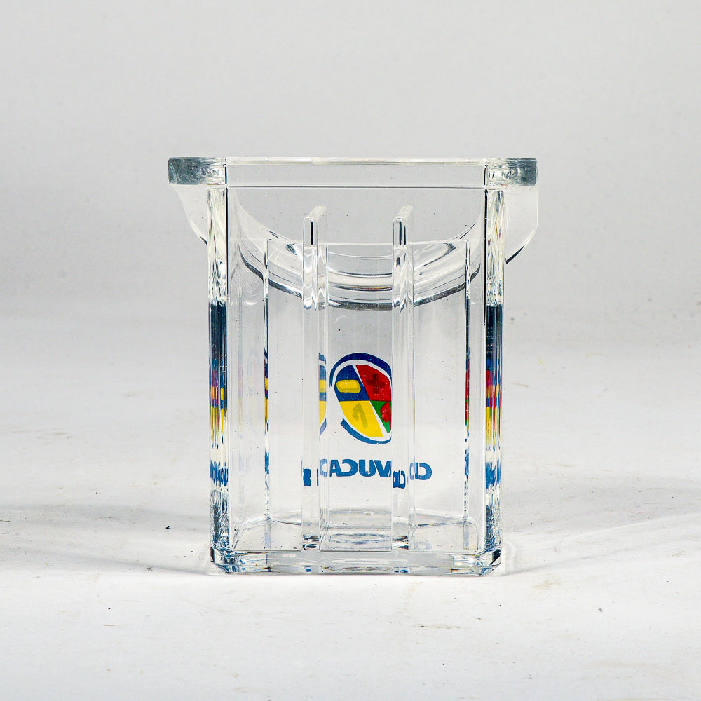 Porta penne in plexiglass della dita Guzzini design B. Gecchelin art 1012.00 con scatola originale 1990