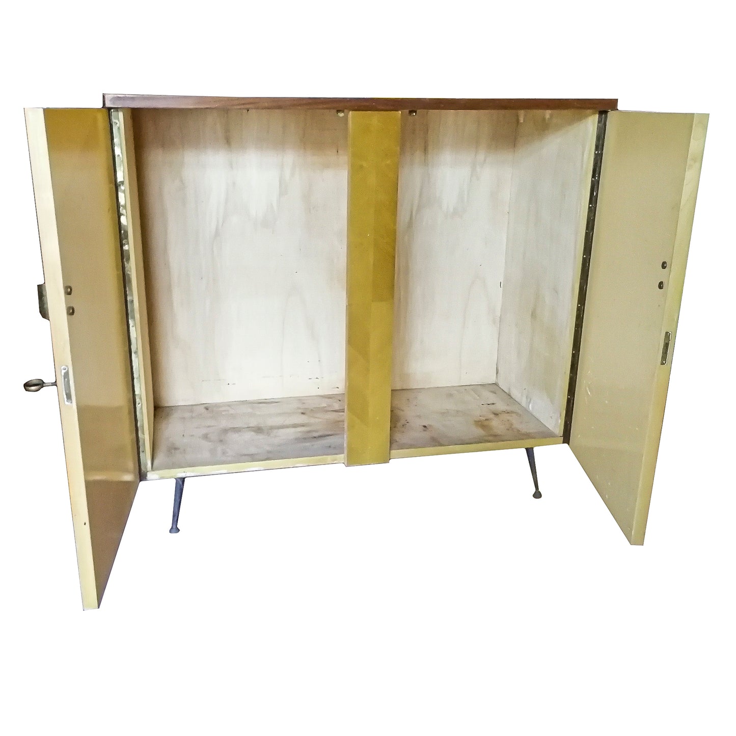 CREDENZA ANNI 50 IMPELLICCIATA IN LEGNO DI BETULLA DA RESTAURARE