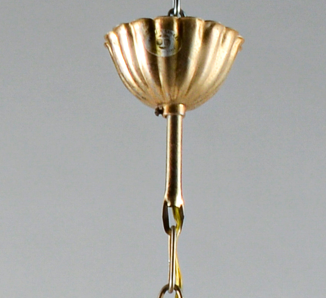 Lampadario marcato Targetti Stankey in vetro ambrato sfaccettato Italia 1980