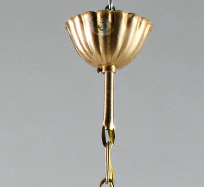 Lampadario marcato Targetti Stankey in vetro ambrato sfaccettato Italia 1980