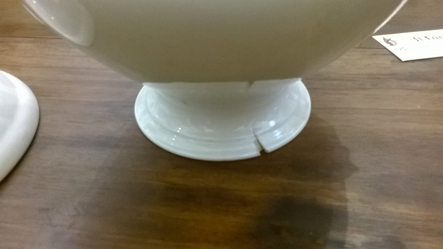 Zuppiera rotonda bianca ceramica Ginory epoca fine 800