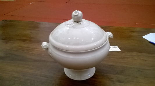 Zuppiera rotonda bianca ceramica Ginory epoca fine 800