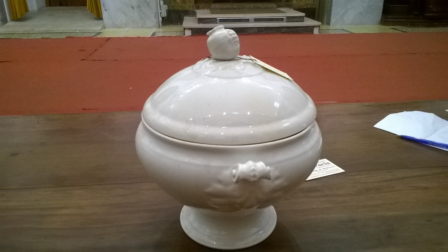 Zuppiera rotonda bianca ceramica Ginory epoca fine 800