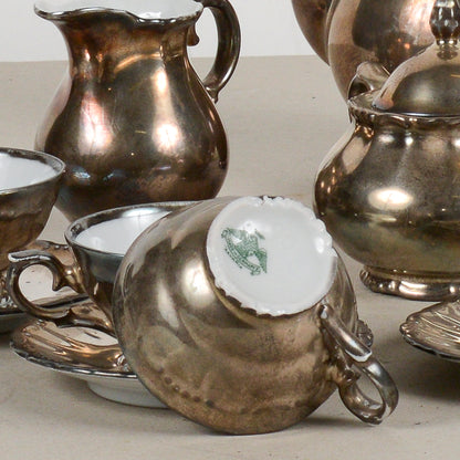 Servizio da te in ceramica argentata Baviera germania