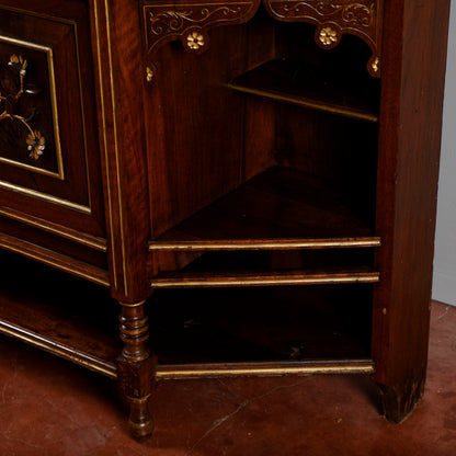 Credenza con alzata piattaia intagliata  epoca Liberty