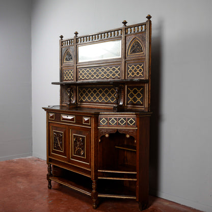Credenza con alzata piattaia intagliata  epoca Liberty