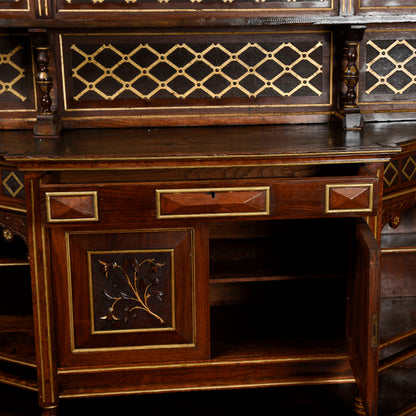 Credenza con alzata piattaia intagliata  epoca Liberty