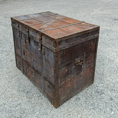 Baule legno in abete massello epoca primo 900