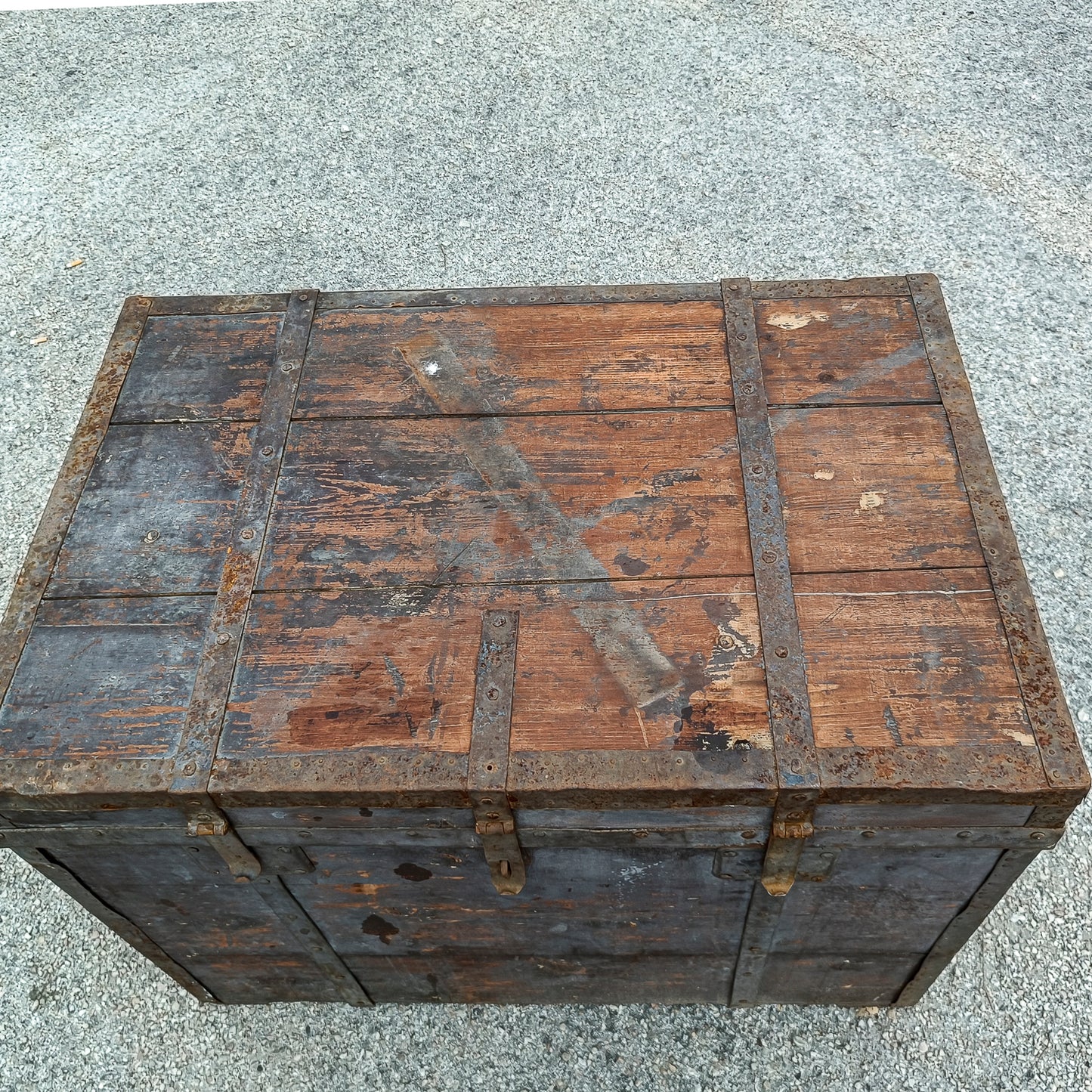 Baule legno in abete massello epoca primo 900