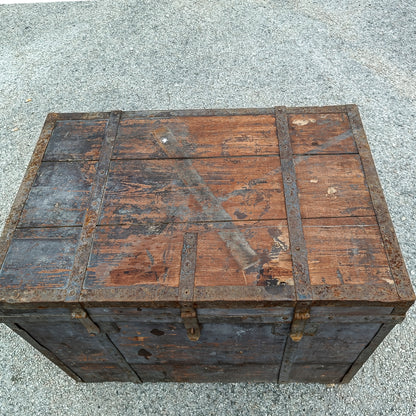Baule legno in abete massello epoca primo 900