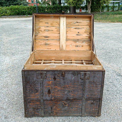 Baule legno in abete massello epoca primo 900