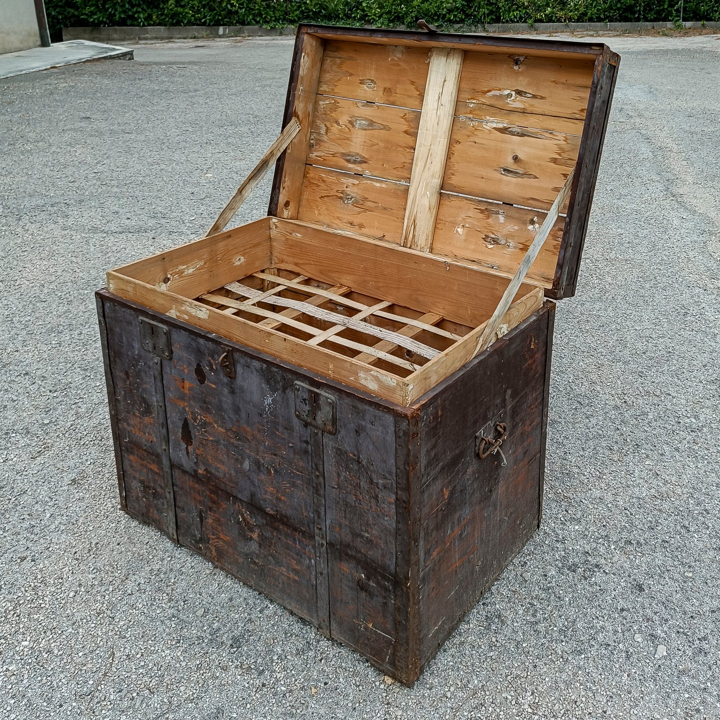 Baule legno in abete massello epoca primo 900
