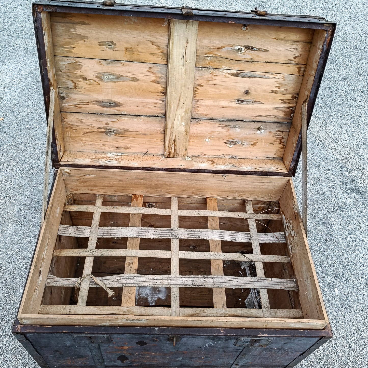 Baule legno in abete massello epoca primo 900