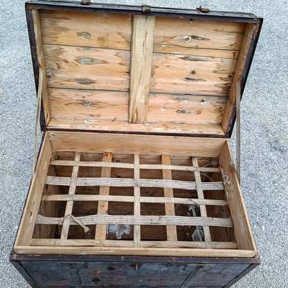 Baule legno in abete massello epoca primo 900