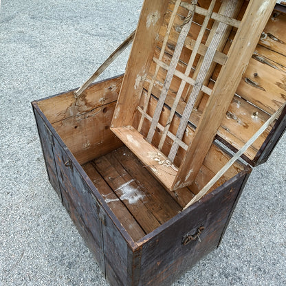 Baule legno in abete massello epoca primo 900