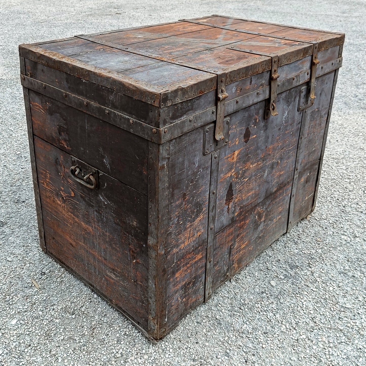 Baule legno in abete massello epoca primo 900