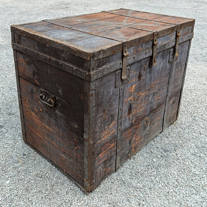 Baule legno in abete massello epoca primo 900