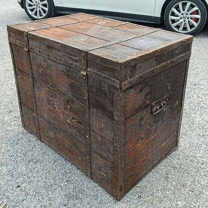 Baule legno in abete massello epoca primo 900