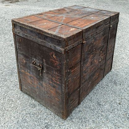 Baule legno in abete massello epoca primo 900