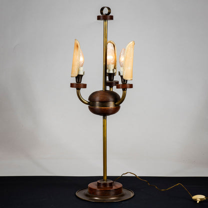 lampada da tavolo da appoggio con ventolie funzionante stile deco