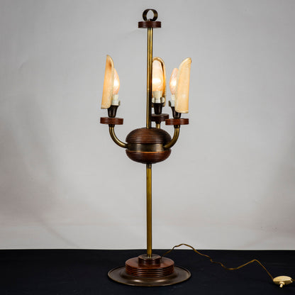 lampada da tavolo da appoggio con ventolie funzionante stile deco