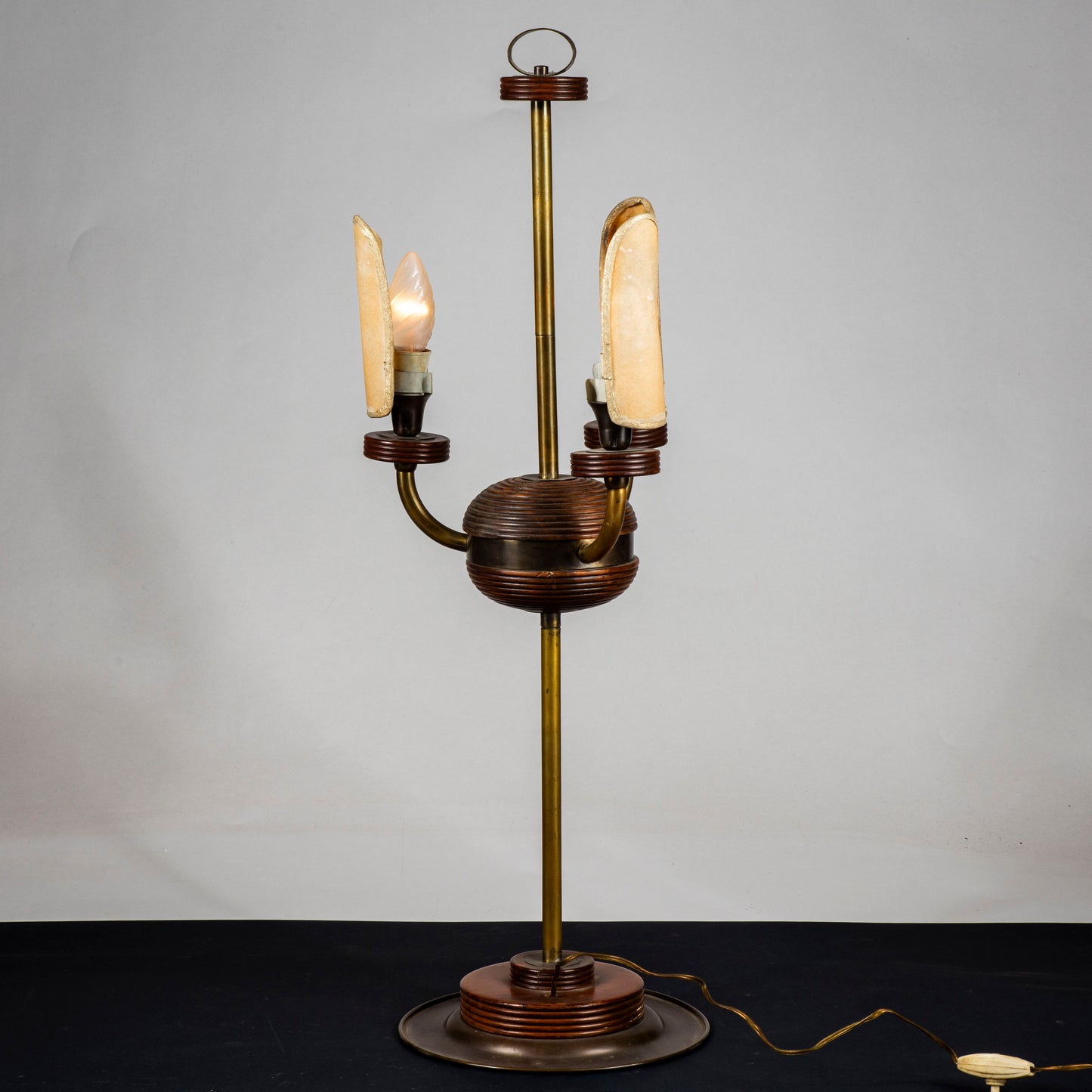 lampada da tavolo da appoggio con ventolie funzionante stile deco
