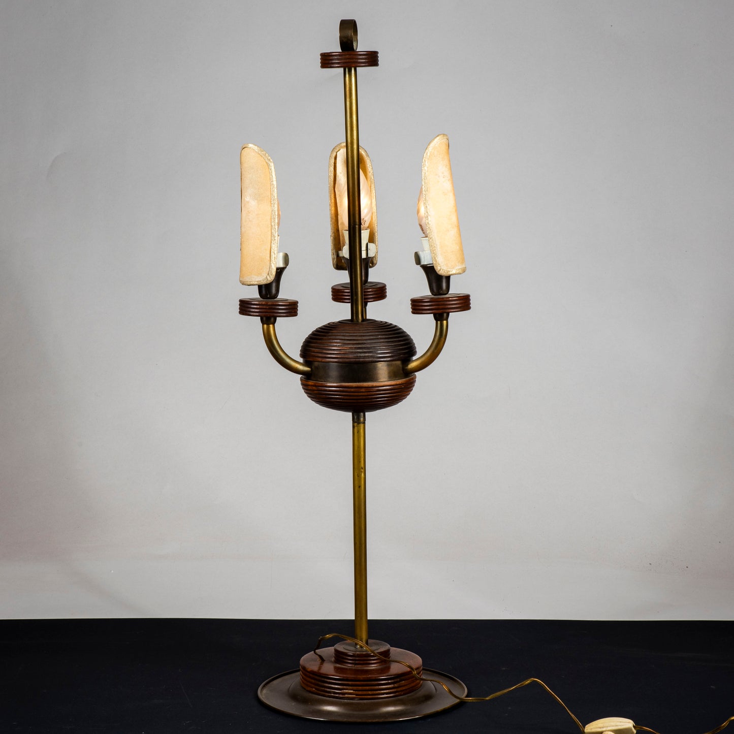 lampada da tavolo da appoggio con ventolie funzionante stile deco