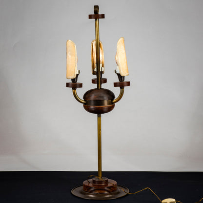 lampada da tavolo da appoggio con ventolie funzionante stile deco