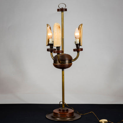 lampada da tavolo da appoggio con ventolie funzionante stile deco