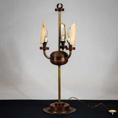 lampada da tavolo da appoggio con ventolie funzionante stile deco
