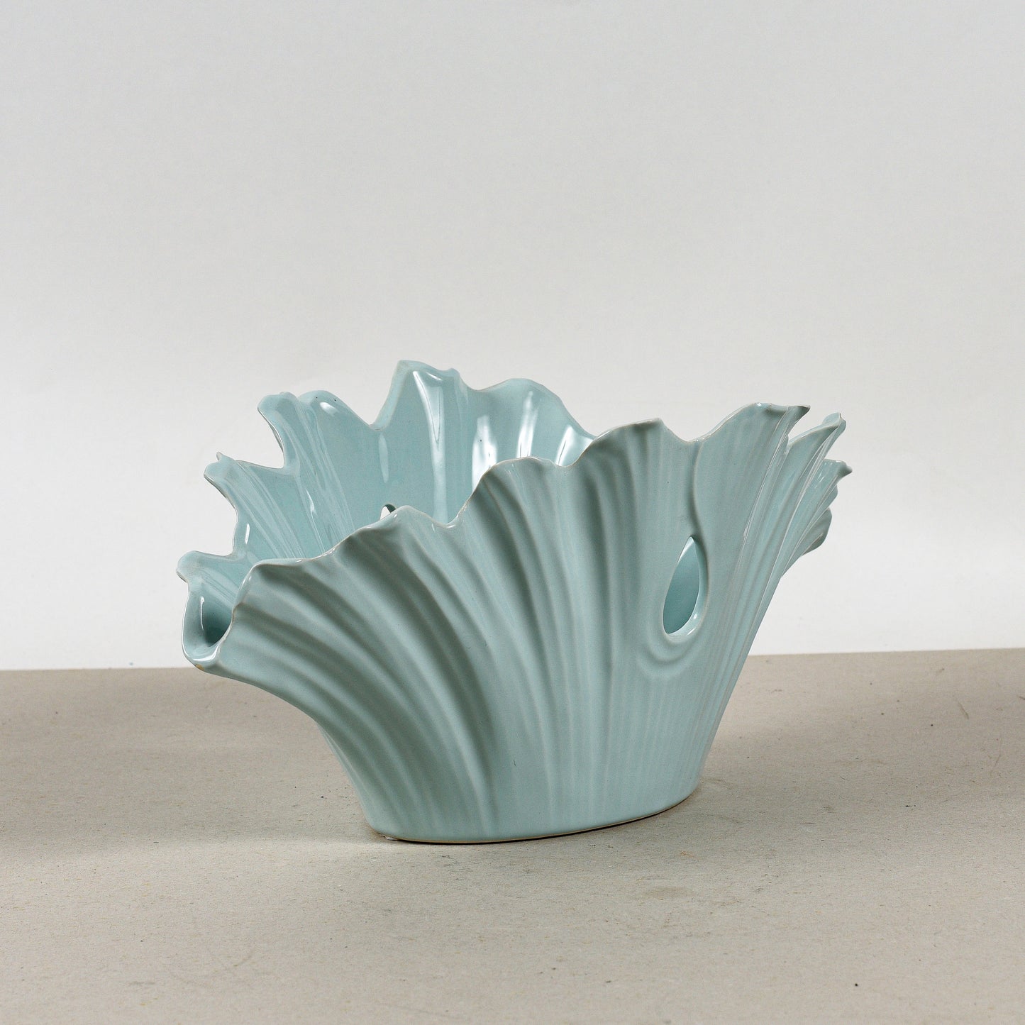 Vaso A Fiore Foglia In Ceramica Smaltata Henriette